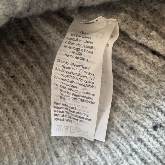 Madewell Gray Cowl Neck Cable S Sweater Oversized - Picture 6 of 8